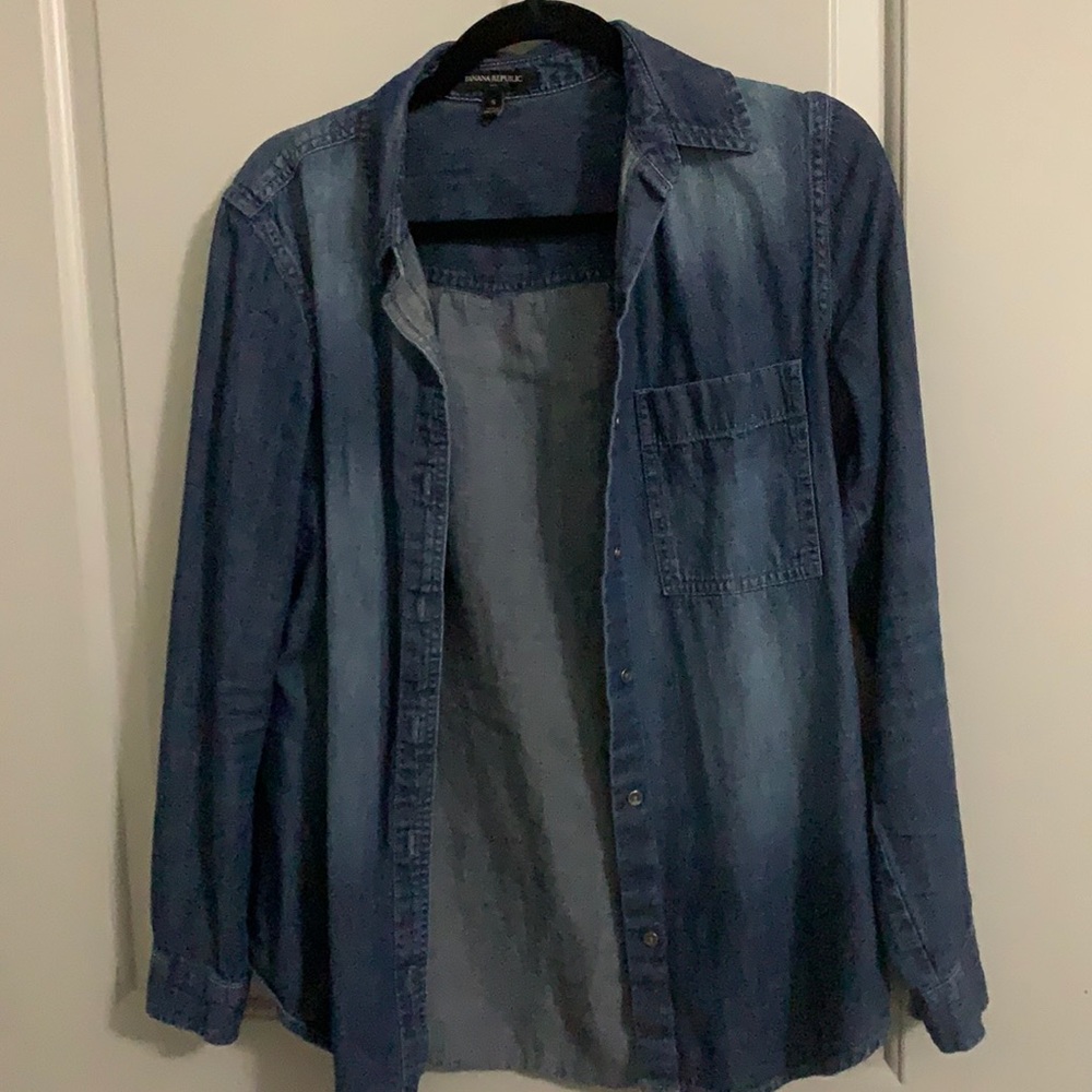 Denim button down